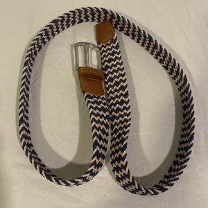 Men’s Navy Blue and Taupe Woven Belt 50.5”